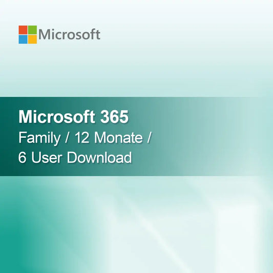 Microsoft 365 Family / 12 měsíců / 6 uživatelů ke stažení
