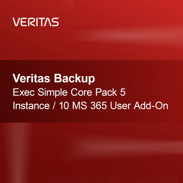 Veritas Backup Exec Simple Core Pack 5 primerkov / 10 MS 365 uporabniški dodatek